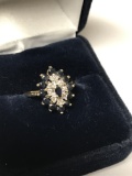 10Kt Yellow Gold Diamond and Sapphire Ring