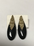 14Kt Yellow Gold and Onyx Earrings