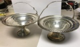 2 Sterling Silver Baskets with Handles