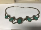 Sterling Silver and Turquoise Mexican Necklace