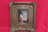 19th. C. Framed KPM Porcelain Plaque - Man Tugging on Woman's Apron