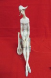 Lladro Porcelain Figure: Sad Harlequin with Lute