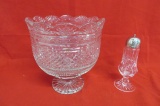 Waterford Crystal Sugar Shaker and Large Footed Bowl