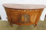 Extensively Inlaid French Demilune Cabinet