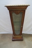 Marble Top and Glassfront Display Pedestal
