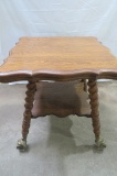 Oak Lamp Table with Claw and Ball Feet