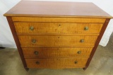 Antique Burled Wood Chest of Drawers