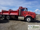 DUMP TRUCK, 1990 KENWORTH T800, 10-12 YARD BED, CAT 3406B ENGINE, FULLER MANUAL TRANSMISSION