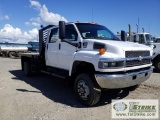 2008 CHEVROLET C4500, DURAMAX ENGINE, AUTOMATIC TRANSMISSION, 4X4, CREW CAB, FLAT BED