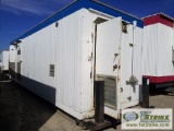 BATHROOM UNIT, 32FT SKID MOUNTED, APPROX. 37FT X 8FT 6IN WIDE OVERALL, WITH TANKS, PUMPS, FIXTURES.