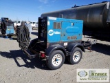 WELDER, MILLER 502D, TRAILER MOUNTED, 3 CYL DEUTZ DIESEL ENGINE, W/ LEADS