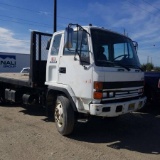 1991 GMC FLATBED 6000, DIESEL, 20 FOOT BED, LIFT GATE. NO TITLE