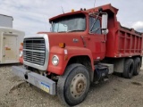 DUMP TRUCK, 1984 FORD 9000, CUMMINS DIESEL 12 YARD BOX