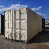 SHIPPING CONTAINER, CONEX TYPE, 20FT, STEEL CONSTRUCTION, WITH SHELVING, CONTENTS