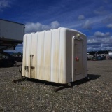 FIBERGLASS COMMUNICATION SHACK, SKID MOUNTED, INSULATED, APPROX. 8FT X 11FT