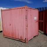 SHIPPING CONTAINER, CONEX TYPE, STEEL, 8FT11IN X 6FT7IN X 6FT4IN