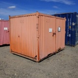 SHIPPING CONTAINER, CONEX TYPE, STEEL, 8FT11IN X 6FT7IN X 6FT4IN