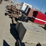 3 PALLETS. HEAVY TRUCK PARTS INCLUDING: 5TH WHEEL PLATE, RIG MASTER, 3 EACH ALUMINIUM SIDE BOXES