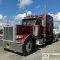 SEMI TRACTOR, 2001 PETERBILT 379, CAT DIESEL ENGINE, MANUAL TRANSMISSION, SLEEPER. RECONSTRUCTED TIT