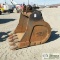 EXCAVATOR BUCKET, TOOTHED CMW, 53IN WIDE, 56IN DEEP, 45IN TALL, APPROX 3 1/8IN PINS