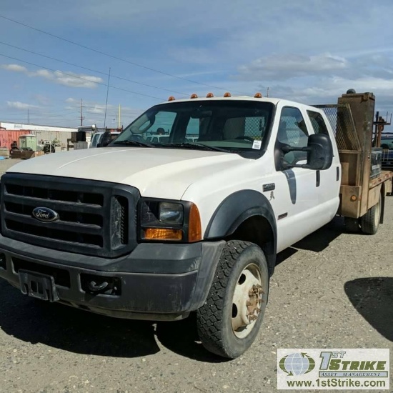 2006 FORD F-450 SUPERDUTY XL, 6.0L POWERSTROKE DIESEL, 4X4, DUALLY, CREW CAB, WELDING BED