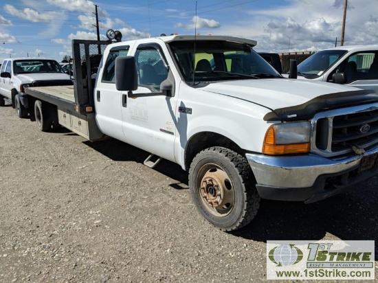 2000 FORD F-550 SUPERDUTY LARIAT, 7.3L POWERSTROKE DIESEL, 4X4, CREW CAB, 16FT FLATBED, GOOSE NECK