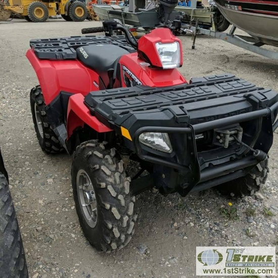 FOUR WHEELER, 2007 POLARIS SPORTSMAN 500 HO, AWD, AUTO TRANSMISSION WITH WINCH