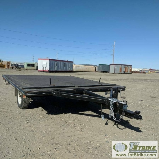 SNOW MACHINE TRAILER, SINGLE AXLE, 2 PLACE, 7FT X 8FT7IN DECK. NO TITLE