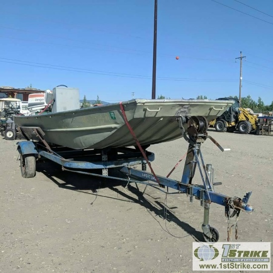 BOAT, APPLEBY, 18FT, 75HP JOHNSON OUTBOARD JET, SINGLE AXLE TRAILER