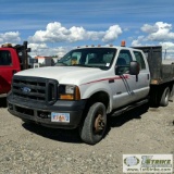 2007 FORD F-350 SUPERDUTY XL, 6.0L POWERSTROKE DIESEL, 4X4, DUALLY, CREW CAB, 9FT FLAT BED WITH BOXE