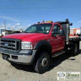 2007 FORD F-550 SUPERDUTY XL, 6.0L POWERSTROKE DIESEL, 4X4, DUALLY, STANDARD CAB, 9FT FLAT BED