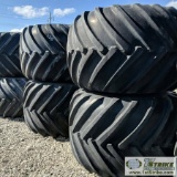 4 EACH. TIRES, GOODYEAR TERRA-TIRES, 66X43.00-25NHS, WITH RIMS TO FIT VIBRATOR