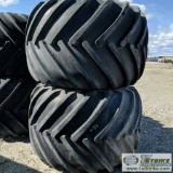 2 EACH. TIRES, GOODYEAR TERRA-TIRES, 66X43.00-25NHS, WITH RIMS TO FIT VIBRATOR