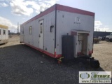 BUILDING ENCLOSURE, WITH BATHROOM, WATER TANK, KITCHEN EQUIPMENT, APPROX 48FT X 10FT. BUYER MUST LOA