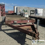 UTILITY TRAILER, 1976 TANDEM AXLE, 6FT6IN X 16FT DECK AREA, NO DECK
