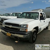 2004 CHEVROLET SILVERADO 1500, 5.3L VORTEC GAS, 4X4, EXTENDED CAB, LONG BED