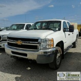 2013 CHEVROLET SILVERADO 2500HD LS, 6.6L DURAMAX DIESEL, 4X4, CREW CAB, SERVICE BED. WEBASTO