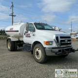 WATER TRUCK, 2007 FORD F-750 SUPERDUTY XL, 2000GAL STEEL TANK, CUMMINS DIESEL ENGINE, 7 SPEED MANUAL