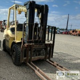 FORKLIFT, HYSTER H80XM, 6500LB CAPACITY, 173.8IN LIFT HEIGHT, 42IN FORKS, PERKINS 4CYL DIESEL ENGINE