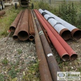 1 ASSORTMENT. MISC PIPE, STEEL, APPROX. 18FT -29FT LENGTH, MISC DIAMETERS