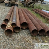 1 ASSORTMENT. MISC PIPE, STEEL, APPROX. 15FT -23FT LENGTH, MISC APPROX. DIAMETERS INCLUDING: 8.75IN,