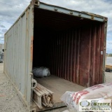 CONEX CONTAINER, 20FT, STEEL CONSTRUCTION, NO DOORS, WITH CONTENTS