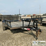 UTILITY TRAILER, 2012 DIAMOND C, SINGLE AXLE, 6FT3IN X 10FT BED, FOLD DOWN RAMP