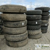 19 EACH. MISC HEAVY TRUCK TIRES AND WHEELS, INCLUDING: 11.00-22, 9.00-20