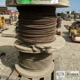 1 PALLET. 2 SPOOLS, WIRE ROPE, VARIOUS SIZES