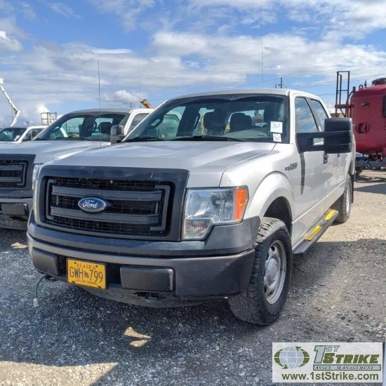 2013 FORD F-150 XL, 5.0L GAS, 4X4, CREW CAB, SHORT BED. TITLE IN TRANSIT