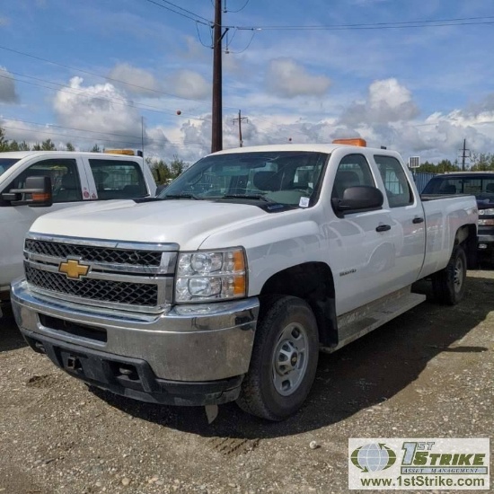 2011 CHEVROLET SILVERADO 2500HD,6.0L VORTEC GAS, 4X4, CREW CAB, LONG BED