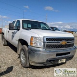 2014 CHEVROLET SILVERADO 2500HD LS, 6.6L DURAMAX DIESEL, 4X4, CREW CAB, LONG BED. WEBASTO HEAT
