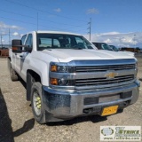 2015 CHEVROLET SILVERADO 2500HD, LS, 6.6L DURAMAX, 4X4, CREW CAB, LONG BED. WEBASTO HEAT
