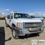 2012 CHEVROLET SILVERADO 2500 HD LS, 6.6L DURAMAX DIESEL, 4X4, CREW CAB, LONG BED. WEBASTO HEAT
